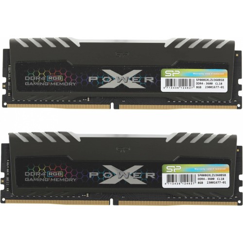 Модуль памяти DDR4 Silicon Power Xpower Turbine RGB 16GB (2x8GB kit) 3600MHz CL18 [SP016GXLZU360BDB]